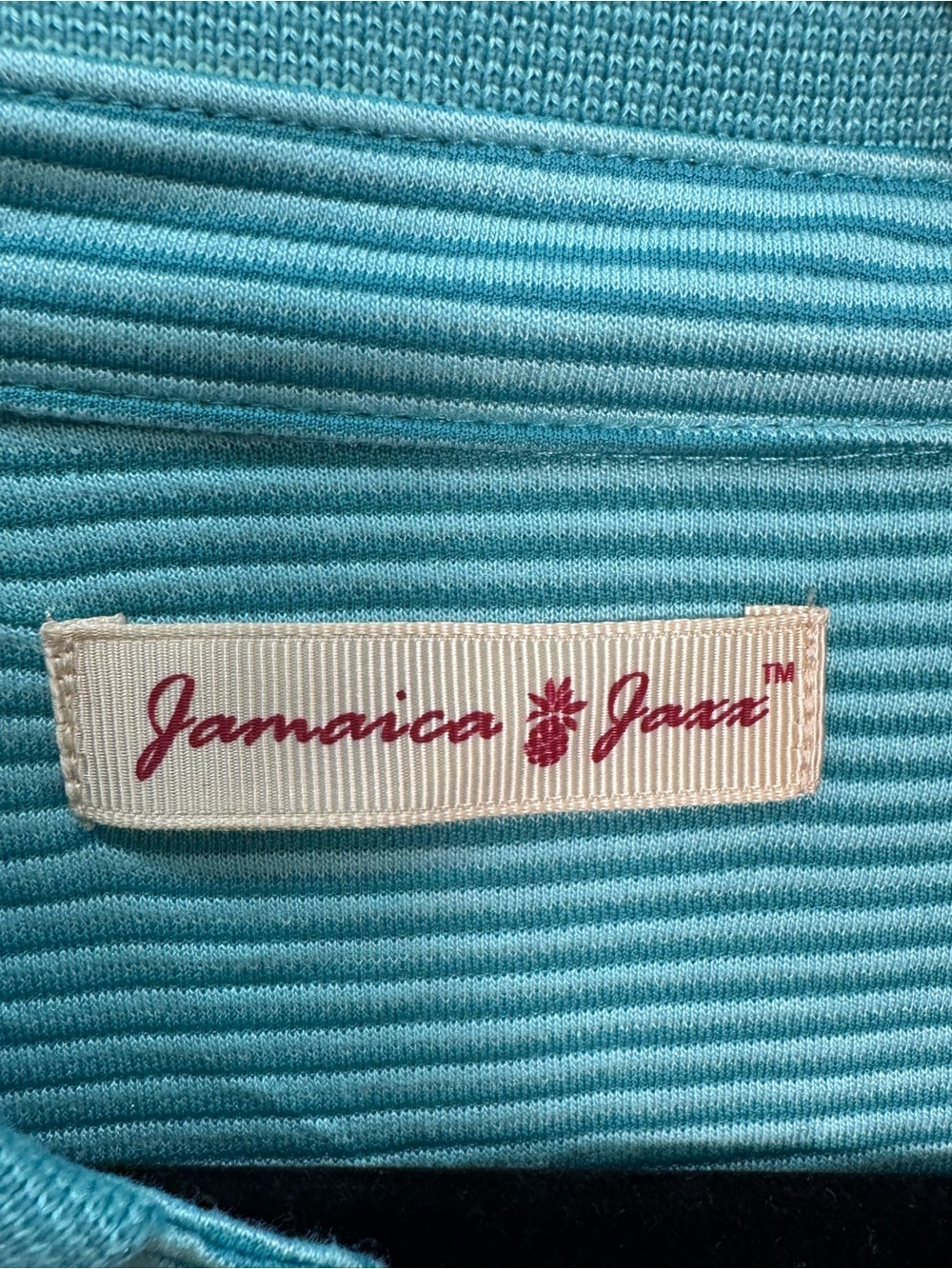 Jamaica Jaxx Polo Shirt Mens 2XL Blue Modal Textured Micro Stripe Coastal NWOT - Picture 4 of 7